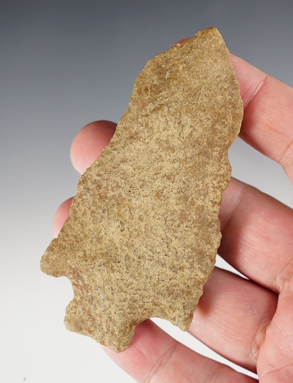 3 13/16" Piedmont Knife made from Quartzite. Found in Cayuga Co., New York