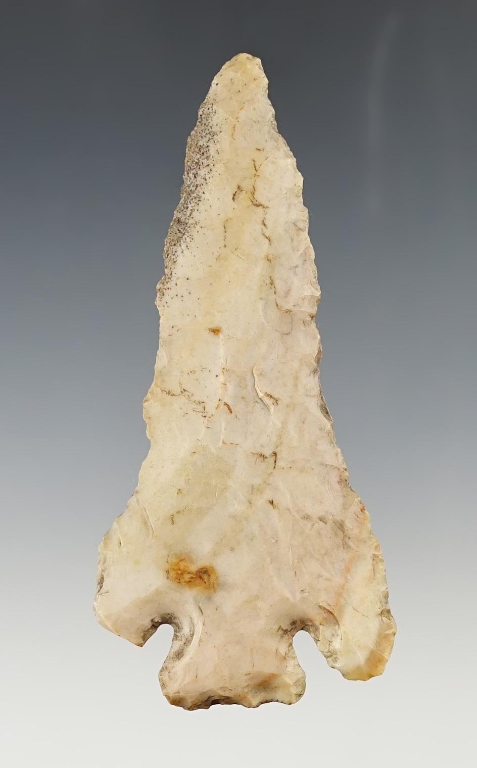 3 15/16" Carter Cave Flint Archaic Knife - heavily used in ancient times. Bath Co., Kentucky.