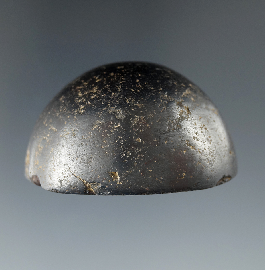 1 7/8" Cone made from Hematite, found in Clermont Co., Ohio. Ex. Charles Atkinson Collection.