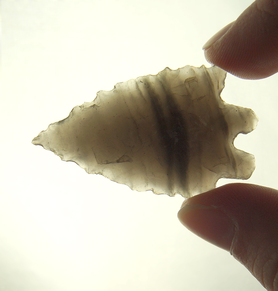 1 13/16" Obsidian Pinto Basin found in Nevada.