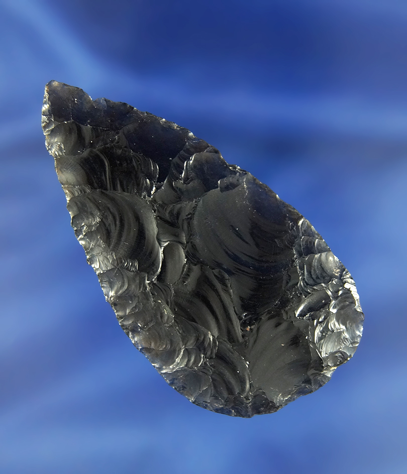 2 13/16" heavily patinated Obsidian blade found in Nevada.