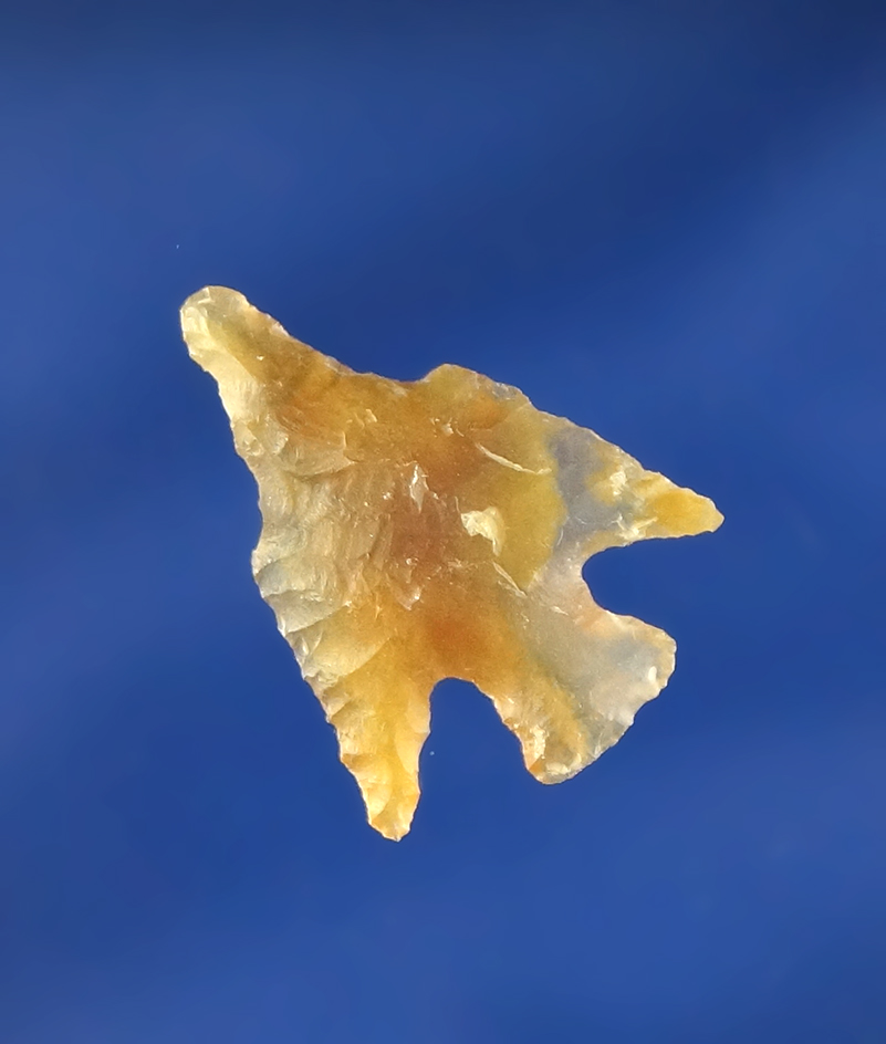 Uniquely styled 13/16" Columbia Plateau point made from agate. Found in Grant County, WA