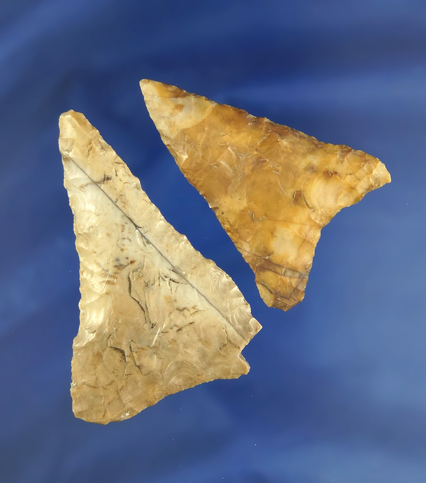 Pair of Mule Ear Knives found near the Columbia River, Washington. Largest is 2 3/8".