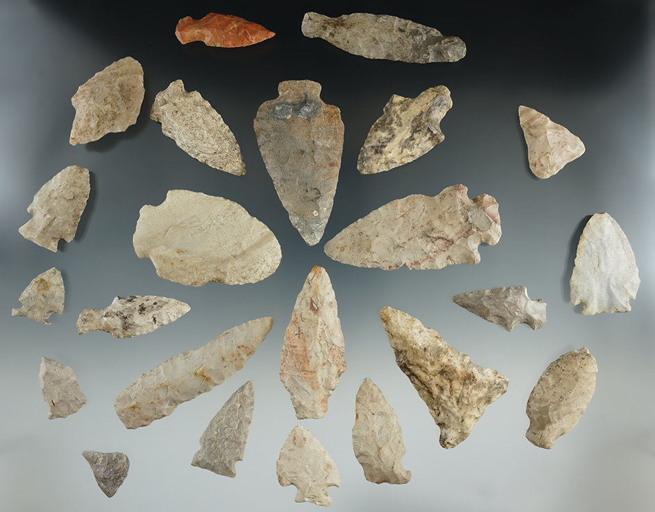 Approximately 23 points and Knives found in Wisconsin, largest is 3".