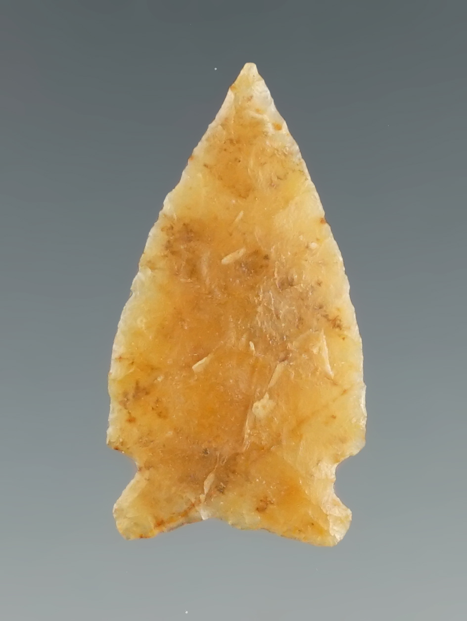 1" Avonlea that is very thin and nicely flaked from quality agate found in Montana. Ex. Jim Hogue.