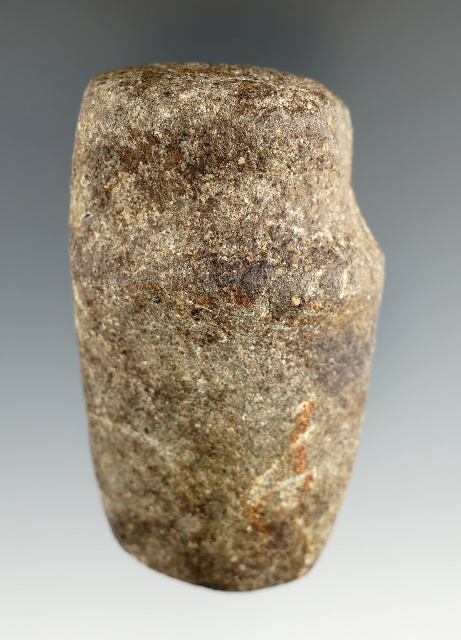 3" long 3/4" grooved Axe/Hammerstone made from granite. Found in Wood Co., Ohio.