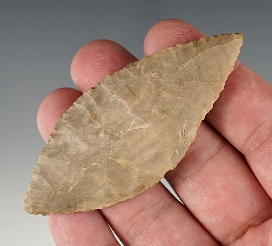 3 1/4" Harahey Four-Bevel Knife found in Mustang, Canadian Co., Oklahoma. 2 COA's.