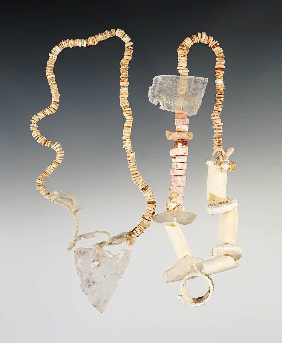 Pair of assorted beads & pendants both  9" strands - one with a 1 1/4" Pendant.  New Mexico.