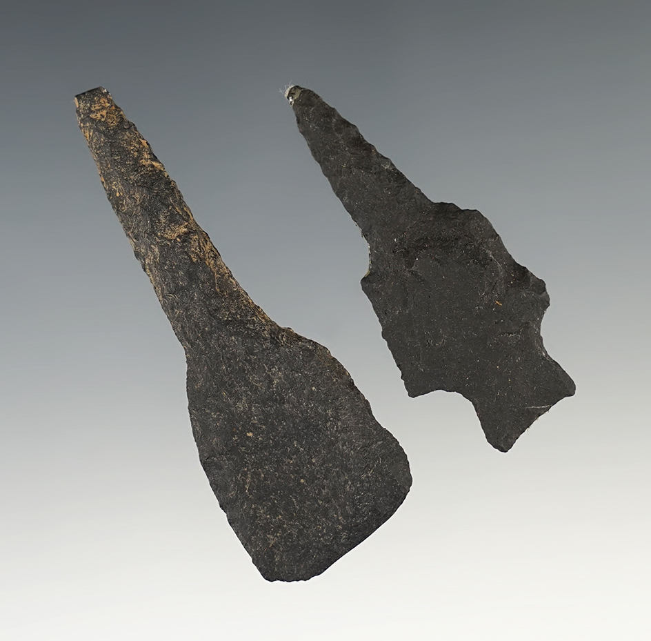 Pair of Basalt Drills found in New Mexico, largest is 2 3/4".