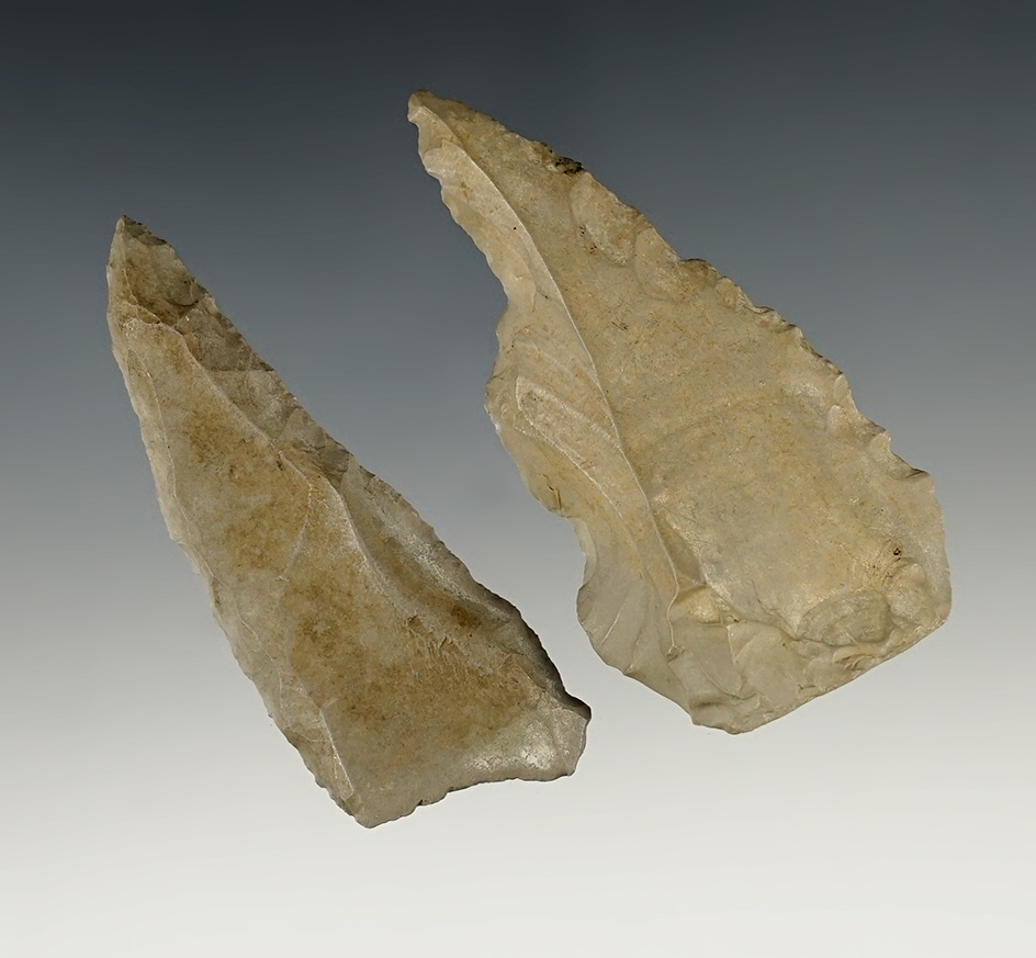 Pair of Uniface Knives found at Lord's Buffalo Jump Site, Ulm Montana in 2001.