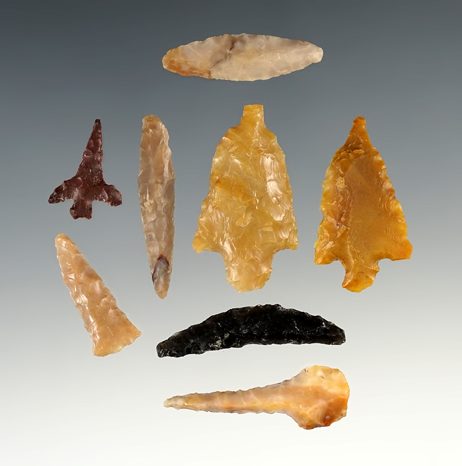 Set of 8 Assorted Columbia River Drills, largest is 1 7/16".