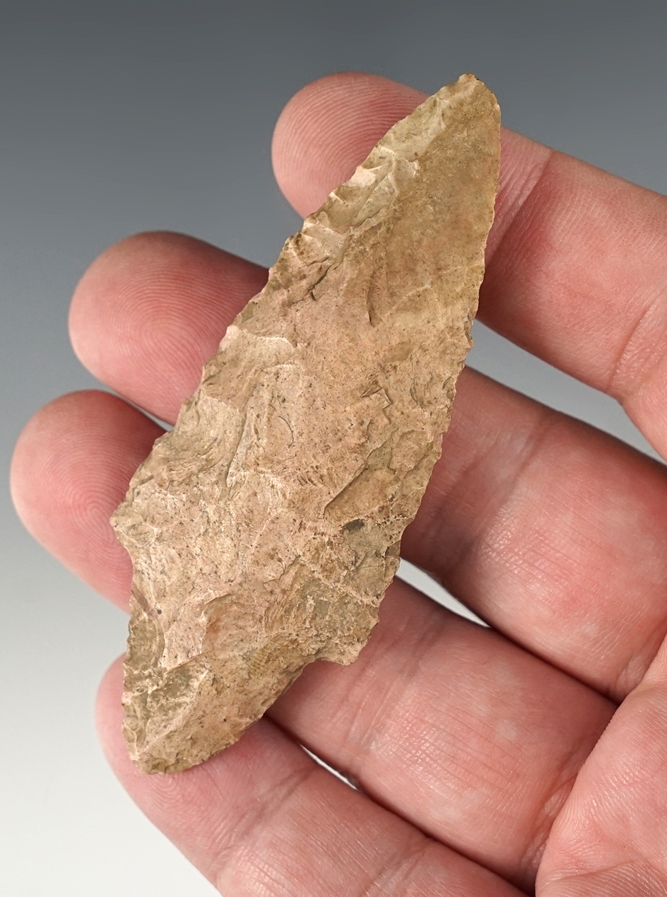 3 1/8" Adena found in Missouri that is heavily patinated.