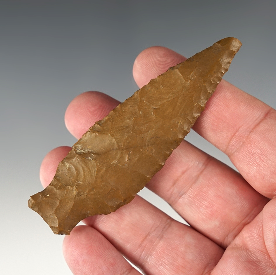 3 1/2" Orient fishtail made from Jasper found in Pennsylvania.