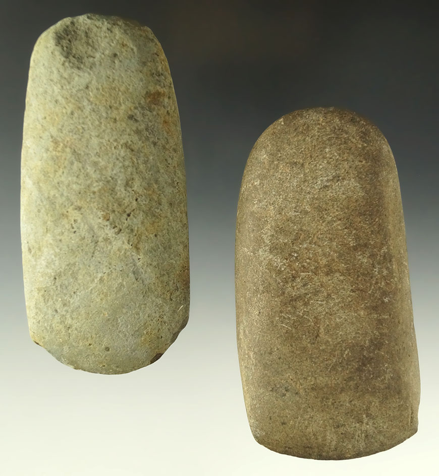 Pair of Celts found in Michigan, largest is 4 1/8". Ex. Phil Wagle Collection.