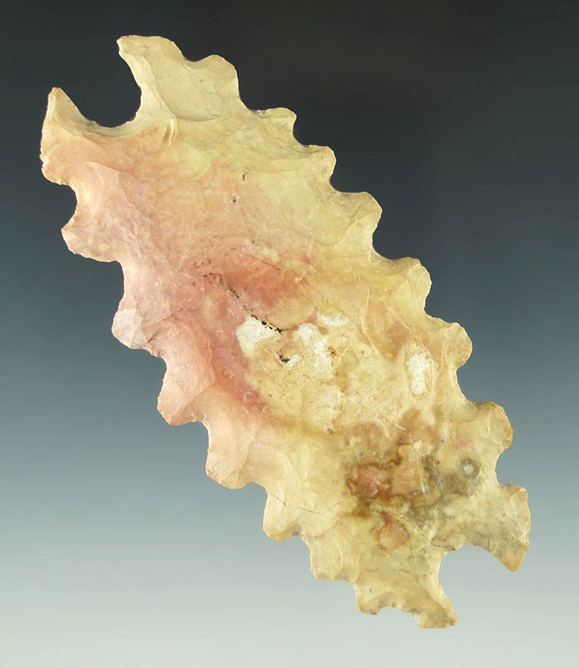 Mayan eccentric Flint Centipede effigy - 5 1/8" longfound in Belize. Ex. Jeff Sadofsky collection.