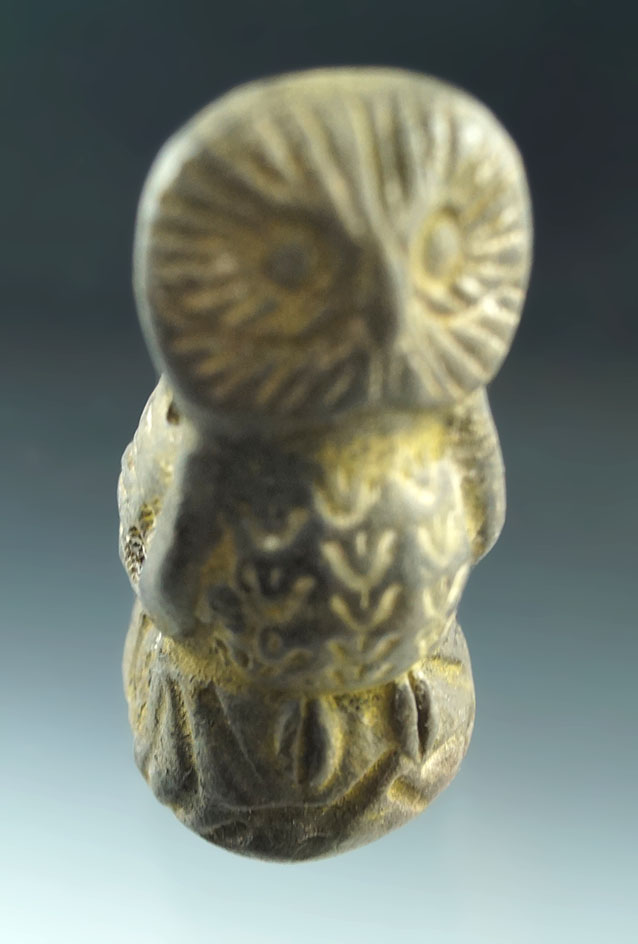2 1/4" owl effigy pottery whistle from the Central Highlands area of Mexico.