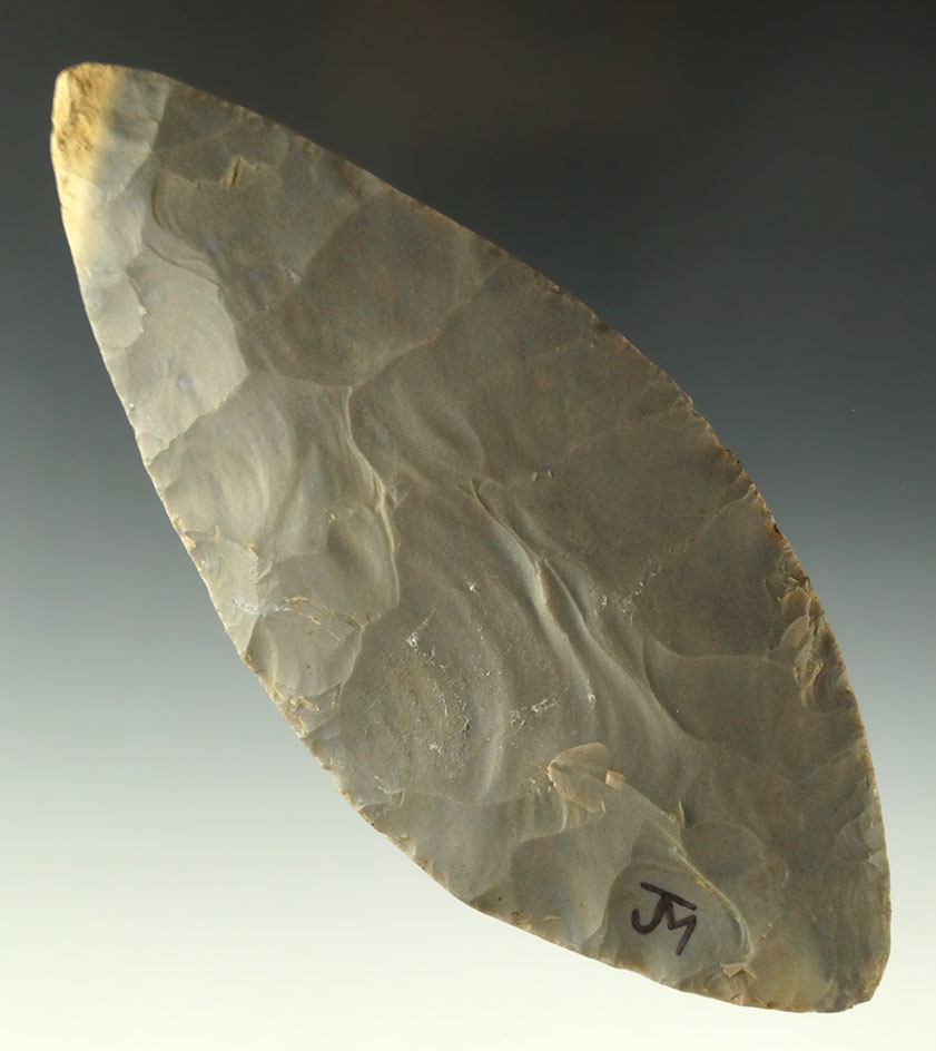 Large 5 3/4" Hornstone Blade found near Redington, Jackson Township IN 1945 - part of a cache.