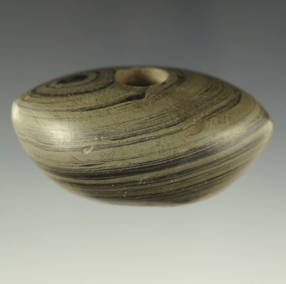 2 1/2" highly banded slate Pick Bannerstone with great workmanship - Hardin County Ohio.