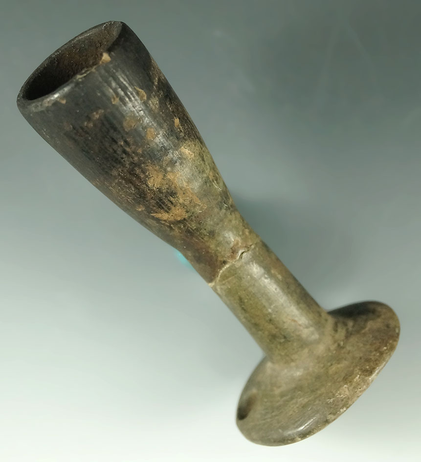Very nice 3 1/4" Wine Glass Pipe - broken and glued tight at the midsection. Baker County, OR.