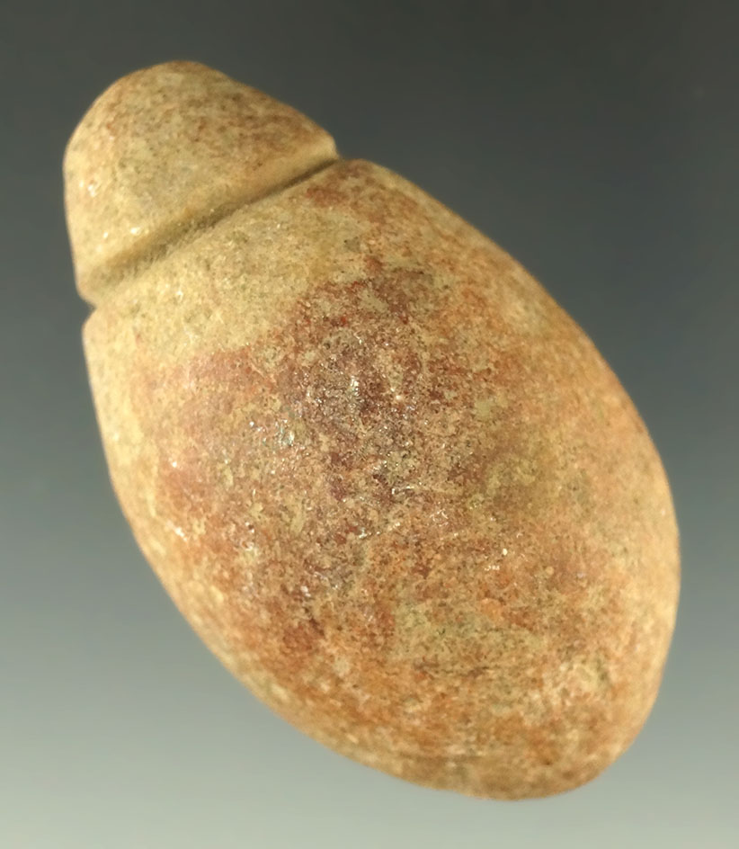 2 1/2" .grooved Quartz Plummet found on a shelf in the basement of a circa 1700s farmhouse..