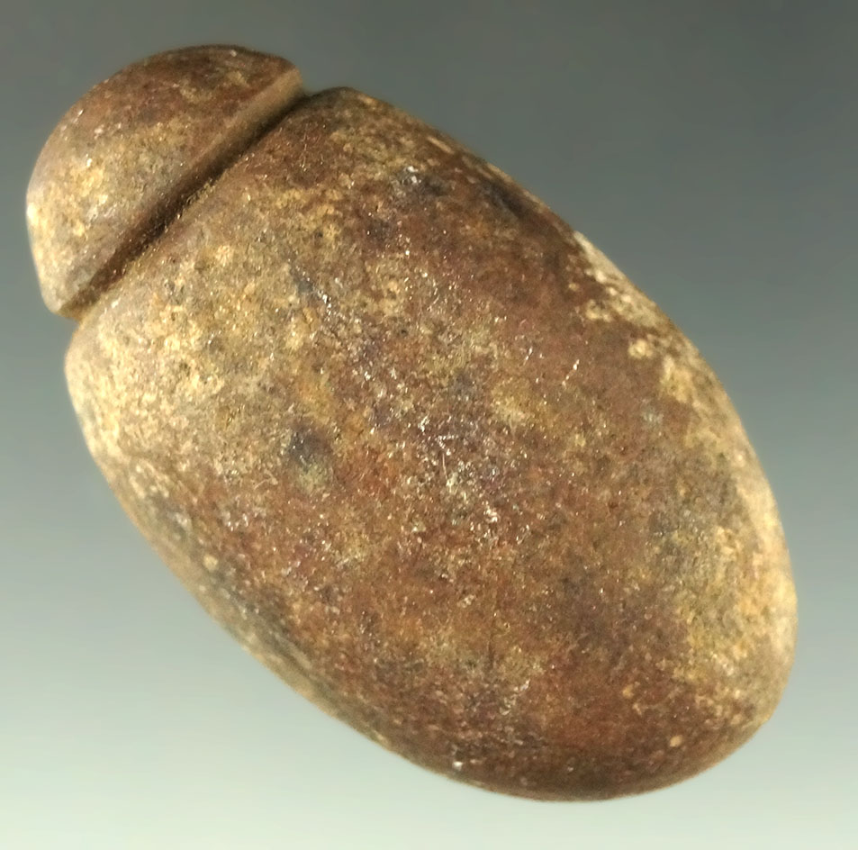 2" Hardstone Plummet that is nicely grooved found on a shelf in the basement ….