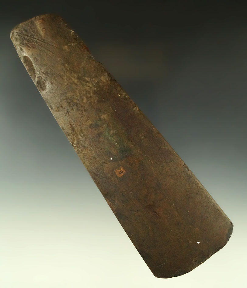 7 3/8" highly polished and heavily patinated Celt found on a shelf in the basement of a circa …