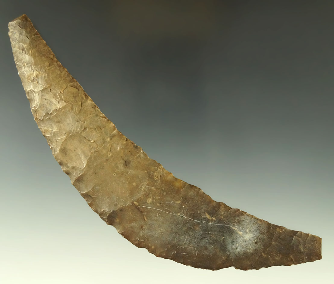 6 3/8" heavily patinated Danish Sickle Knife found on a shelf in the basement of a circa 1700s …