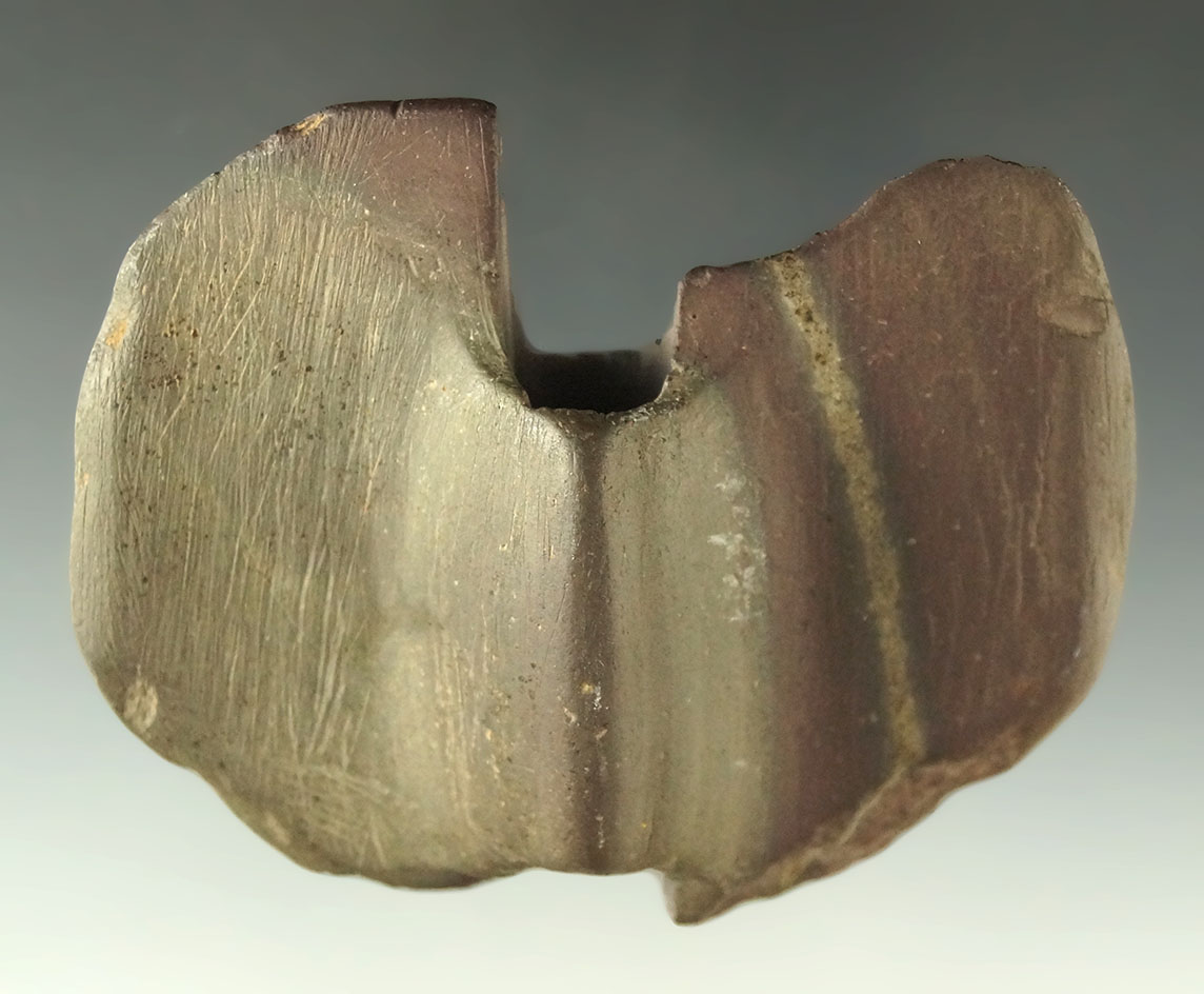 Excellent 2 3/4" wide miniature Double Notched  Winged Bannerstone found in Ohio.