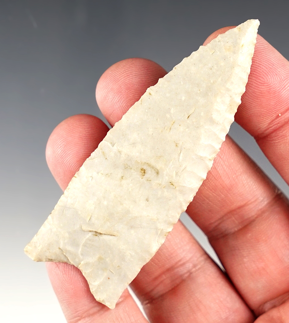 3 1/8" Dalton made from Burlington Chert. Found in Missouri. Comes with a Jackson COA. 