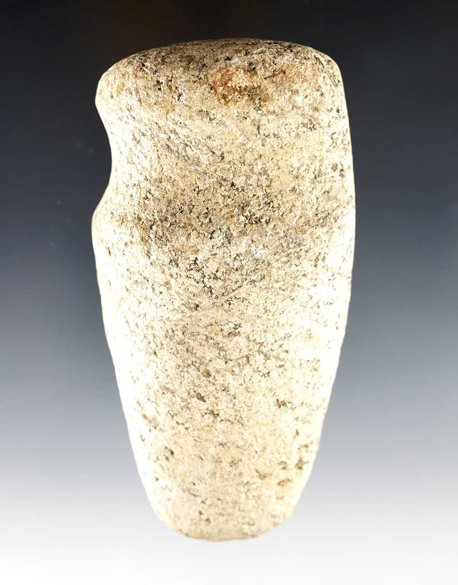 4 1/4" long First Stage 3/4 Grooved Hammerstone found in Bath Twp., Allen Co., Ohio. 