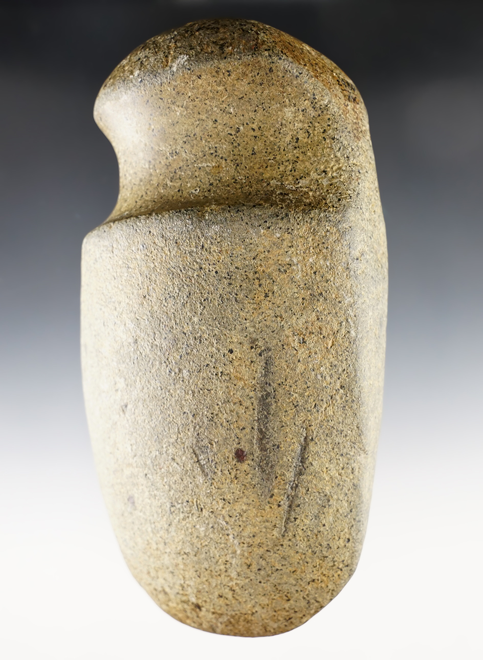 Well defined 7 3/8" long 3/4 Groove Axe found in Ohio. A great example of the type.