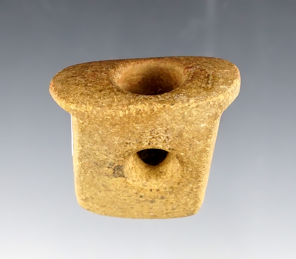 1 9/16" Ft. Ancient Pipe found in Adams Co., Ohio. Made from patinated sandstone. Ex. Lamain.