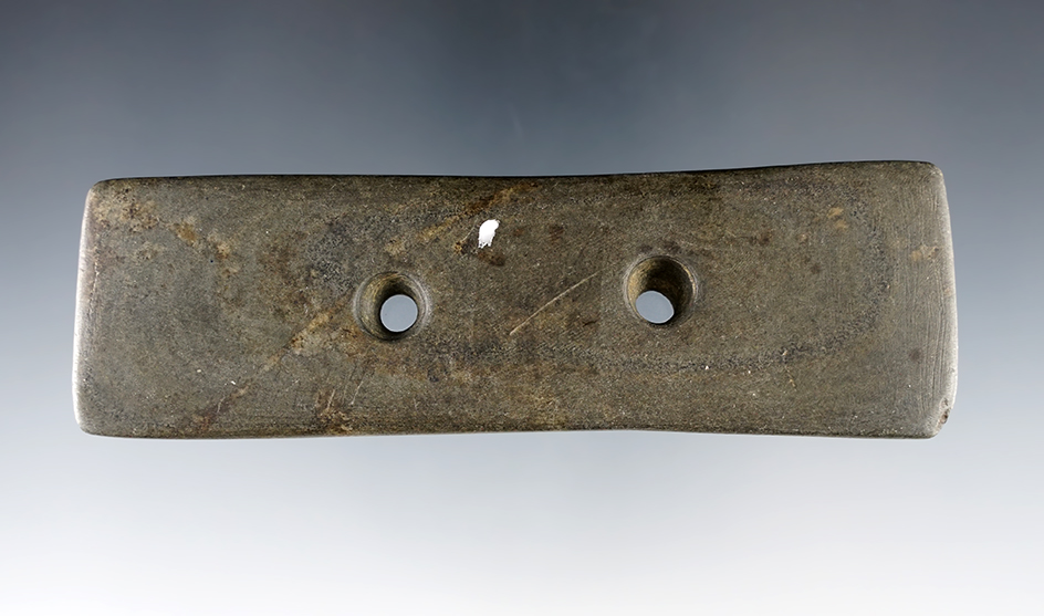 4 1/2" x 1 7/16" Bar Gorget with beautiful surface polish found in Cayuga Co., New York.