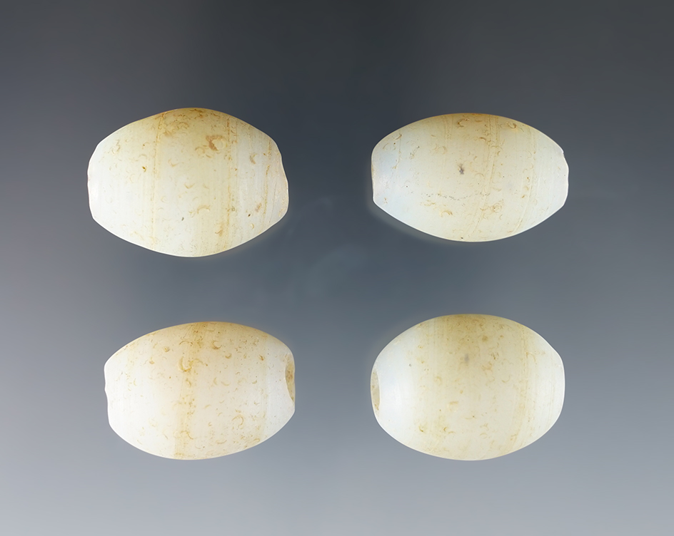 Set of 4 very nice Opal Wire Wound Beads. Found at the Townley Read Site in Geneva, New York. 