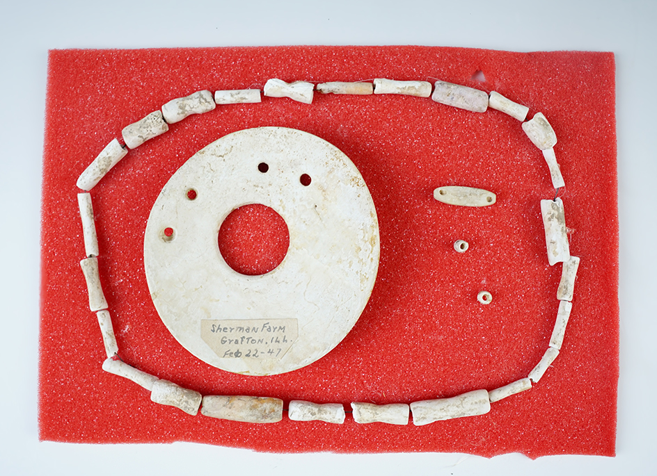 Set of shell artifacts found together at a site on the Sherman farm, Grafton, Jersey County Illinois. 