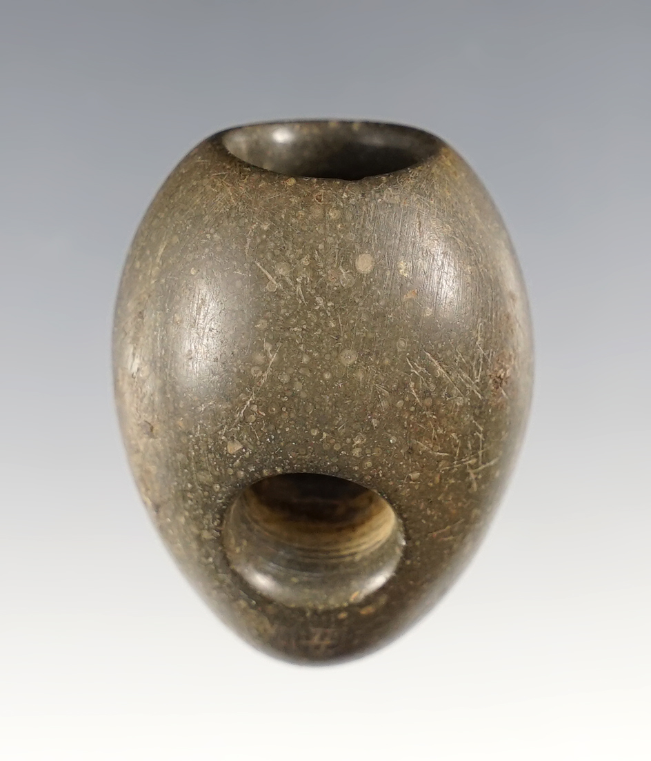 1 5/8" nicely polished Pipestone Vase Pipe in excellent condition. Found in Ohio.