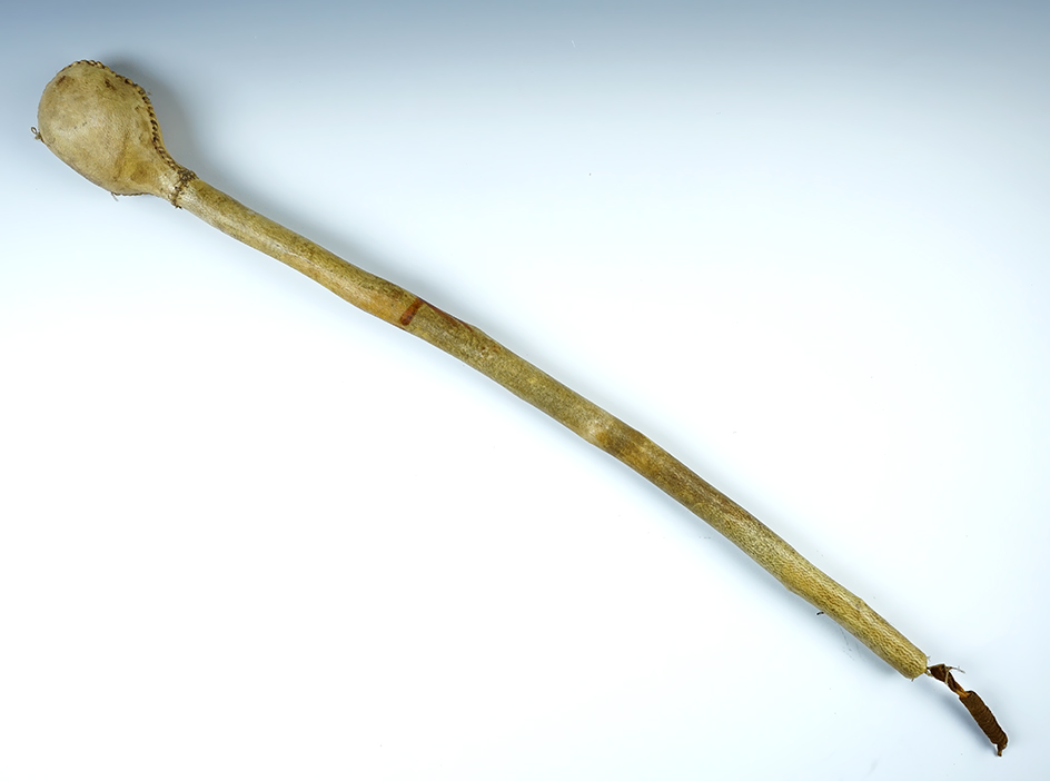 Circa late 1800's Sinew Sewn Club with Stone Club Head. Overall length is 21".