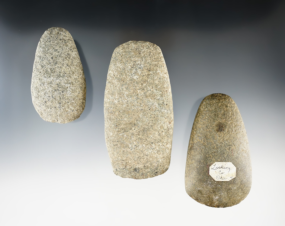 Set of three Celts found in New York and Ohio. Largest is 4".