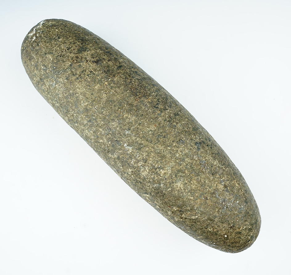 8 3/4" Roller Pestle found in Adams Co., Ohio. Ex. Ernst Collection.