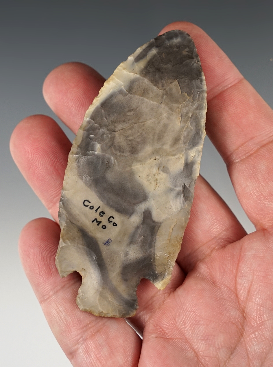 3 1/2" Colorful point found in Cole Co., Missouri.