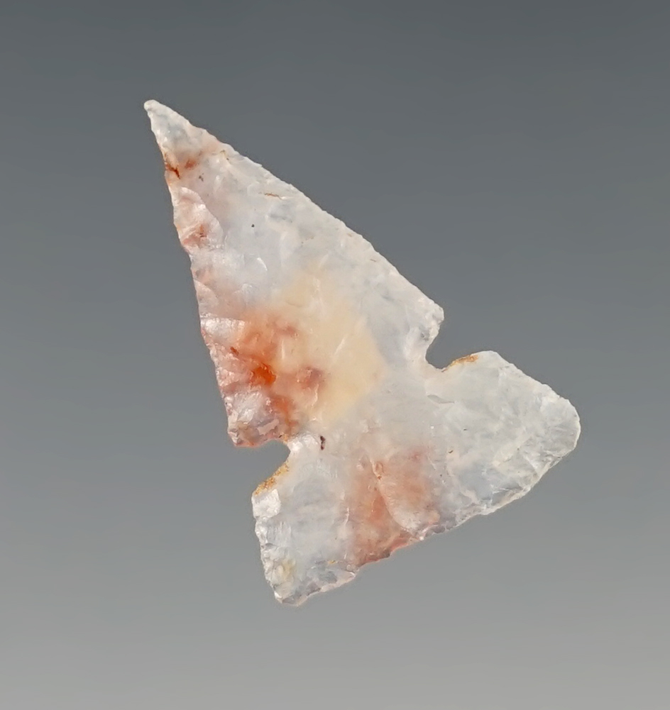 1 1/16" Pueblo Sidenotch made from Pigeon Blood Agate that is highly translucent. New Mexico.