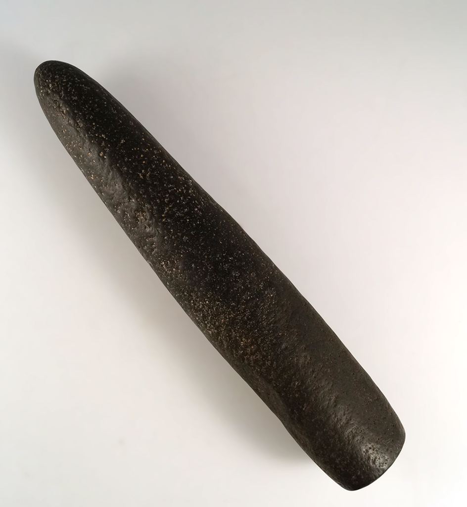 11 7/8" Roller Pestle with nice use polish. Ex. Wachtel, Hooks Collections.