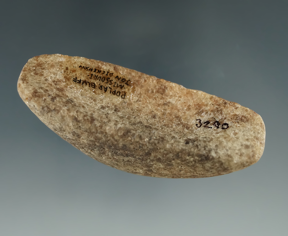 Excellent patina - 2 9/16" nicely crafted Quartz Loafstone found in Missouri. Ex. Dickinson.