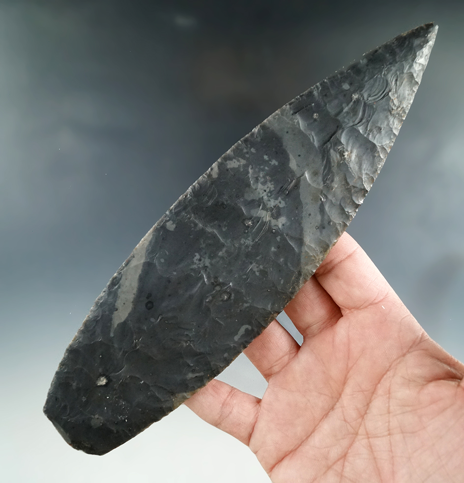 8" Mayan Blade made from Colha Chert, found in Belize. Ex. Richard Shively Collection.