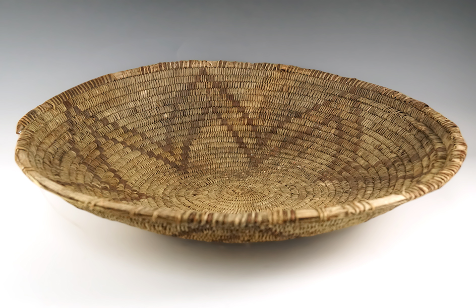 Large! 18" wide tightly woven African basket with nice design.