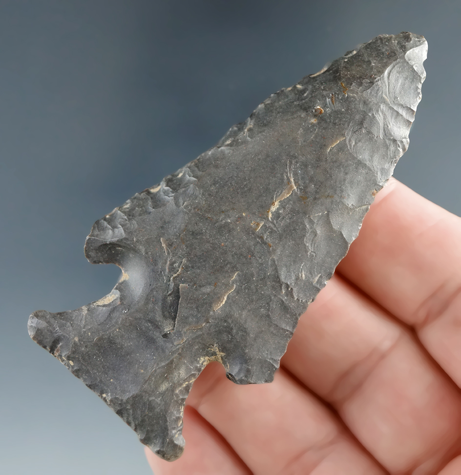 2 15/16" well styled and nicely beveled Archaic bevel found in the 1960s in Wayne Co., TN.