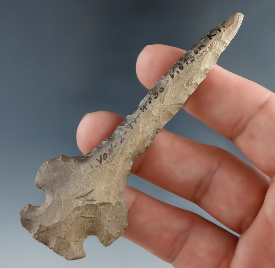 3 9/16" Drill found in Kentucky. Ex. Col. Raymond Vietzen Collection. Bennett COA.