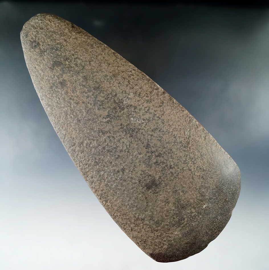 8 1/2" Green Hardstone Celt found in Pope Co., Arkansas. Comes with a Bennett COA.