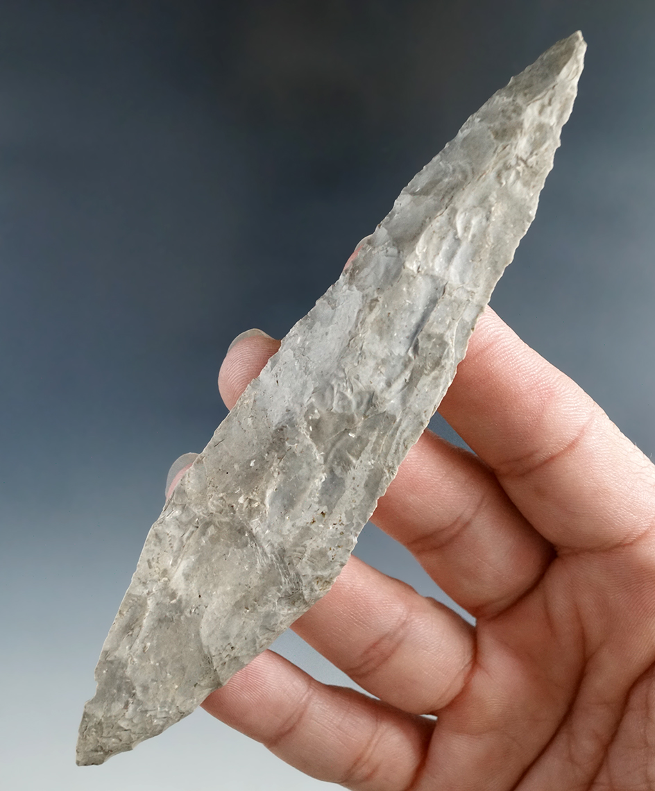 5 1/8" well patinated Harahey 4 bevel Knife found in the Kansas/Oklahoma area.