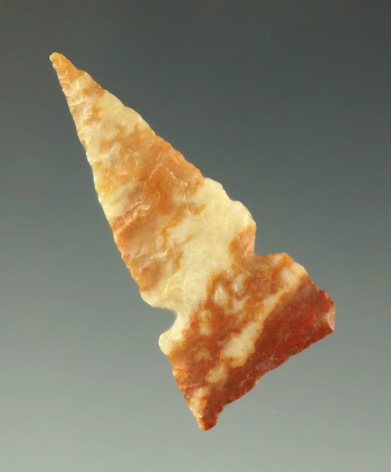 1 3/8" Alibates Flint sidenotch found in Colorado.